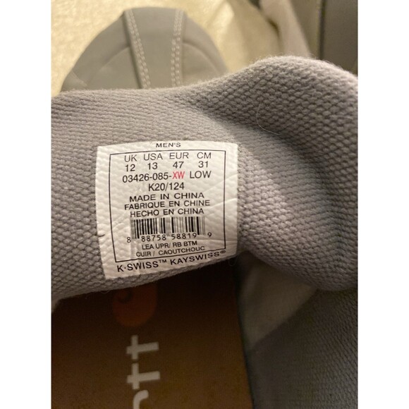 K-Swiss Men’s Shoes Size 13 Gray With Carhartt Insoles Shock Spring Sneakers